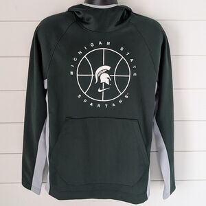 Nike Michigan State Spartans Dri-Fit Hoodie Men S Green Pullover Basketball